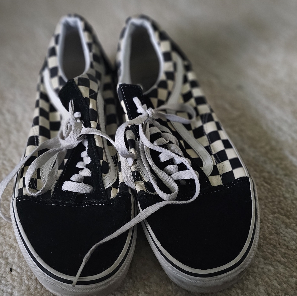 Checkered Vans sneakers